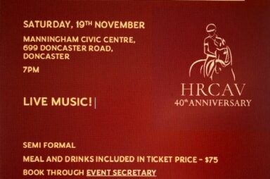 BOOK NOW FOR THE HRCAV DINNER